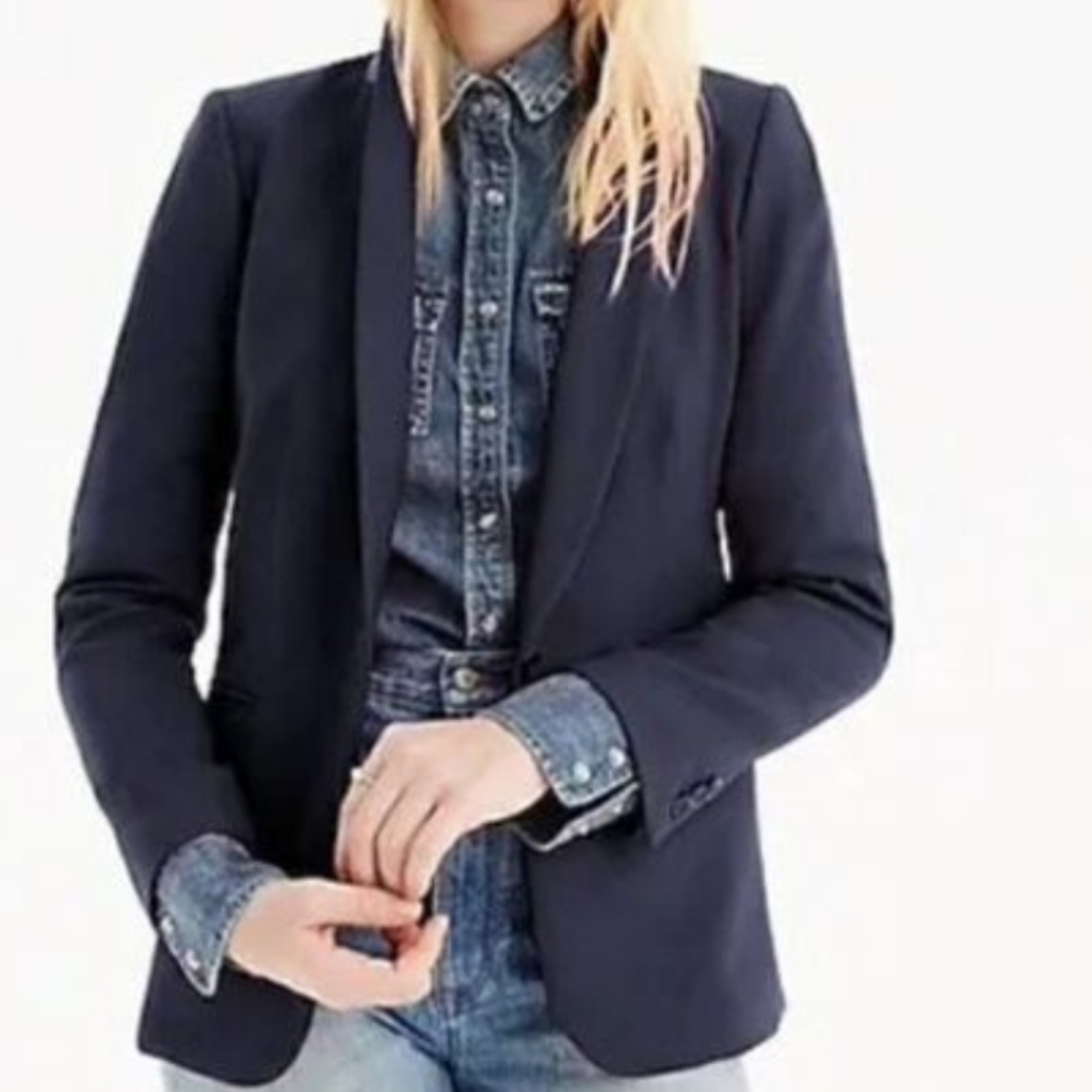 J.Crew Linen Blend Parke Blazer In Navy Size 4t